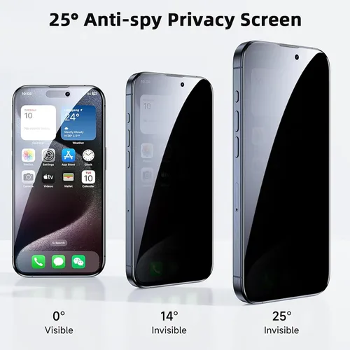 Miniatura 2 de Paquete de 2 protectores de pantalla de privacidad para iPhone 14 Pro Max, [kit de alineación automática] Vidrio templado de pantalla completa