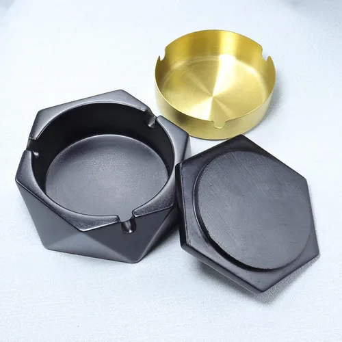 Miniatura 4 de Cenicero de hormigón para cigarrillos con tapa a prueba de viento, cenicero de cemento para uso en interiores o exteriores, bonita bandeja de ceniza