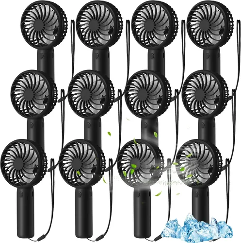 Miniatura 40 de Tujoe Mini ventilador de mano potente de 3 velocidades, ventilador personal pequeño portátil recargable con base USB para mujeres, maquillaje
