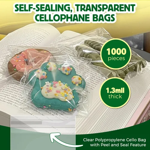 Miniatura 3 de Bolsas de celofán con cierre autoadhesivo Seal Fresh - 6" x 6" (1000 unidades) - Bolsa de celofán transparente resellable de plástico - Bolsas
