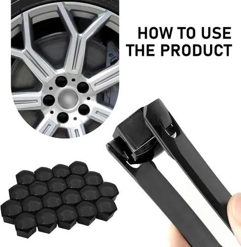 Miniatura 7 de 20 unidades de cubiertas para tuercas de rueda de coche, tapas hexagonales de 17 mm para pernos centrales, protector de cabeza de perno de cubo