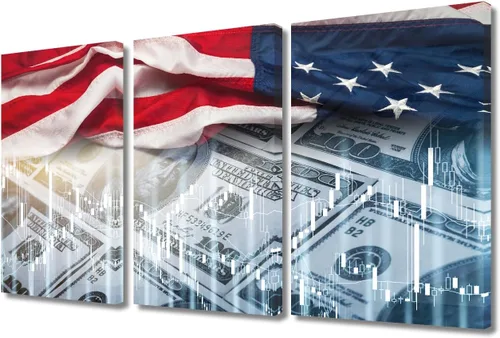 Miniatura 33 de Arte de pared de Crisis in USA para sala de estar, bandera de Estados Unidos, decoración del hogar, gráficos de otoño en Estados Unidos de América