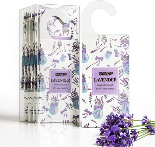 MYARO Paquete de 12 ambientadores colgantes de lavanda para armario, desodorante de cajones de larga duración, con olor a popurrí, bolsita perfumada