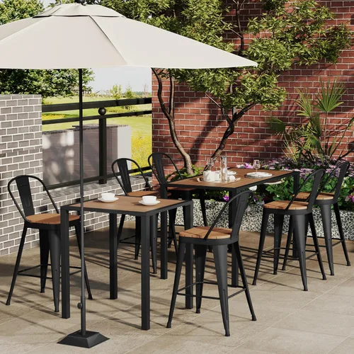 Miniatura 6 de Taburetes de bar de metal para exteriores, juego de 4,24 pulgadas, taburete de bar de altura de mostrador con respaldo alto, sillas de comedor