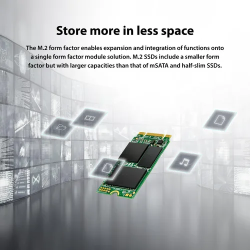 Miniatura 6 de Transcend SSD SATA III M.2 2242 de 128 GB, llave MTS430S B+M con caché DRAM, hasta 560 MB/s, SSD interno 3D TLC NAND