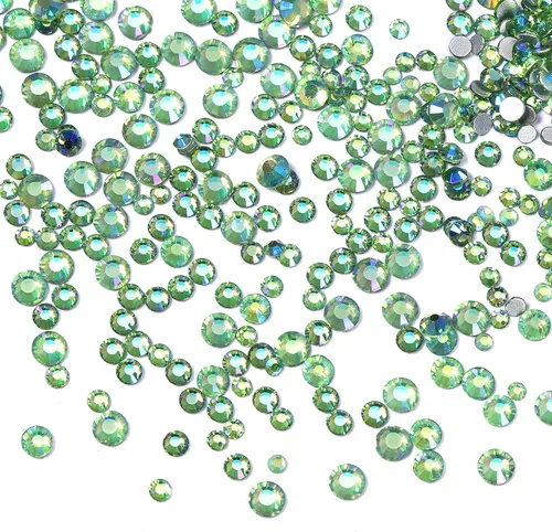 Miniatura 15 de 3456 piezas de cuentas de vidrio con respaldo plano, diamantes y gemas para arte de uñas, 6 tamaños ss4~ss12 Amatista