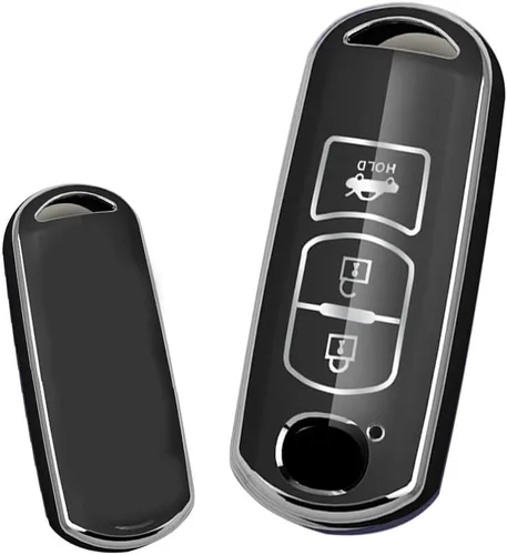 Miniatura 3 de ontto Funda para llave inteligente compatible con Mazda de 3 botones para Mazda 2, 3, 5, 6, 8, CX3, CX5, CX7, CX9, MX5, protector de llave de Negro
