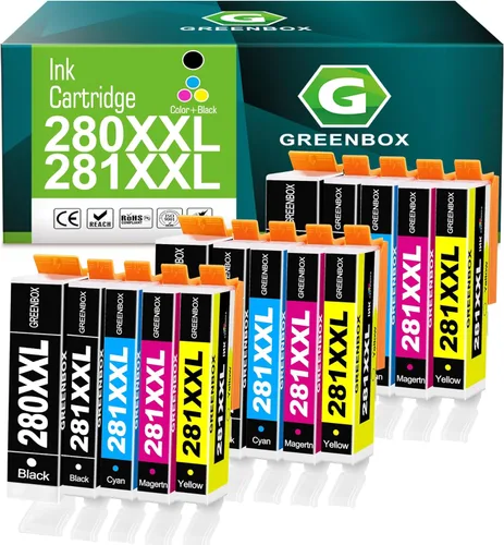 GREENBOX Paquete de 15 cartuchos de tinta PGI-280XXL/CLI-281XXL de repuesto para cartuchos de tinta Canon 280 281 XXL 280XL 281XL para TR8620a