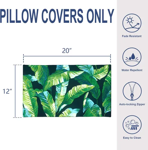 Miniatura 313 de Juego de 2 almohadas para exteriores de 16 x 16 pulgadas, repelentes al agua con interiores, para muebles de patio, hogar, jardín, geometría bohemia