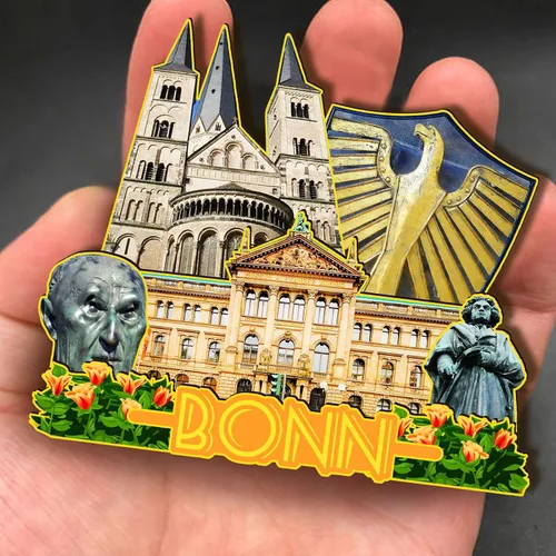 Miniatura 4 de Bonn Alemania - Imán de madera 3D para nevera, recuerdos coleccionables, decoración hecha a mano
