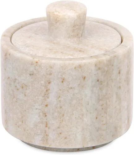 Miniatura 10 de Salero de Mármol con Tapa, Cuencos de Sal y Pimienta Caja Recipiente, Frasco de Sal con Tapa para Cocina y Baño (Negro)