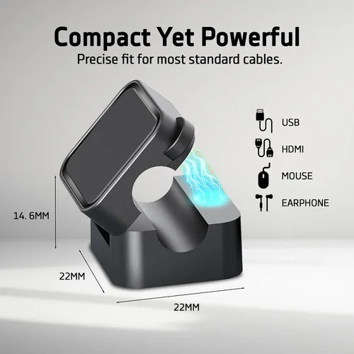 Miniatura 4 de Paquete de 6 organizadores de cables, clip magnético para cables, organizador de cables de escritorio, organizador de cables magnético perfectamente