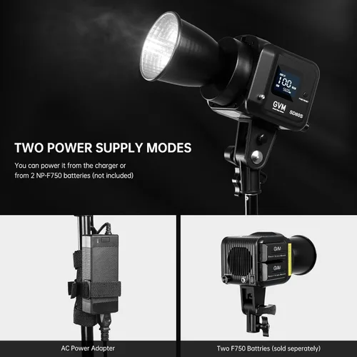 Miniatura 8 de GVM - Luz de video LED SD80S de 80 W con linterna Softbox y kit de soporte para trípode, luz de estudio de montaje Bowens de 5600 K, iluminación
