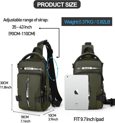 Miniatura 45 de Mochila cruzada pequeña negra para hombre y mujer, H-Negro, S, Moda