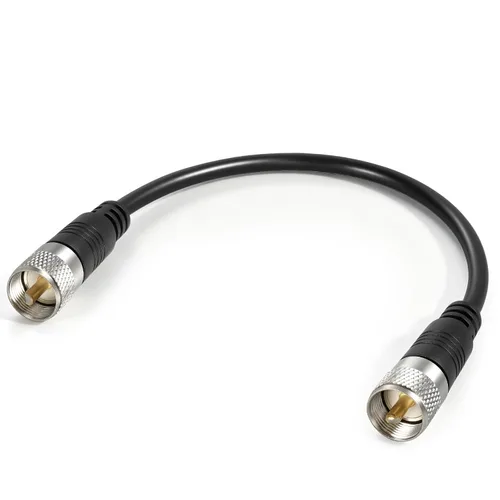 Cable coaxial RG8x, Cable coaxial CB, 1 pie UHF PL259 Macho a Macho Cables de antena CB de baja pérdida, 50 ohmios para radio HAM, analizador de