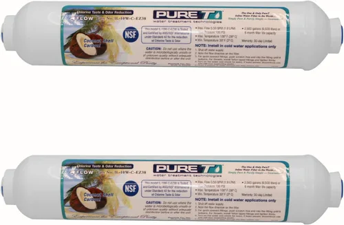 Miniatura 10 de PureT Filtro compacto poscarbono en línea de 2 x 6 pulgadas con conexión roscada NPT de 1/4 pulgadas - Filtro de pulido GAC para sistemas de ósmosis