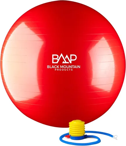 Miniatura 9 de Black Mountain Products Bola de yoga de estabilidad para ejercicio, bomba de pie, tapón de bola, extractor de enchufe, capacidad de peso estática