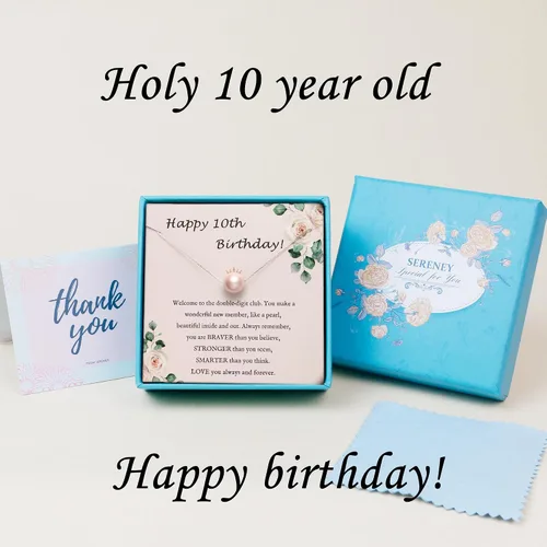 Miniatura 49 de Sereney Regalos de cumpleaños para niñas y mujeres, collar de perlas de plata esterlina como regalo de cumpleaños de 7, 9, 10, 11, 13, 15, 16, 18