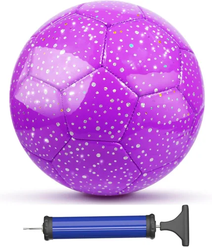 Miniatura 7 de Soccer Balls Size 3, Sparkle Soccer Ball for Girls Kids 3-8 4-6 6-8 Glitter Outdoors Sports Recreation Playing Ball for Birthday Easter Soccer Gifts