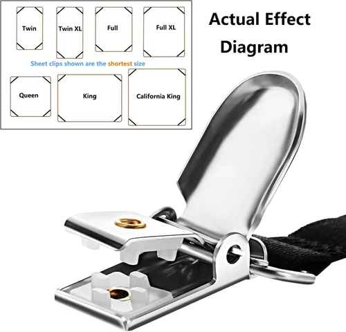 Miniatura 3 de 10 correas ajustables para sábanas, clips para sábanas, soporte elástico para sábanas bajeras, clips de correas de sábana bajera, tirantes de cierre