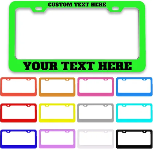 Miniatura 16 de Marco de matrícula personalizado – Etiqueta metálica de alta calidad para automóvil con tu texto, placas personalizadas de 12 x 6 pulgadas, marcos