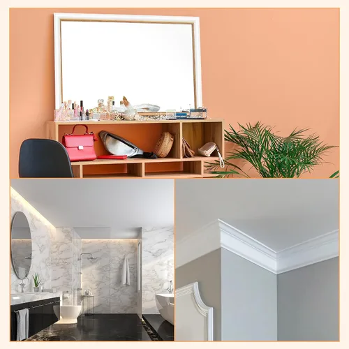 Miniatura 6 de uxcell Moldura flexible autoadhesiva, 20 pies, para despegar y pegar, cinta decorativa de sellado de tira de calafateo para encimeras, fregaderos