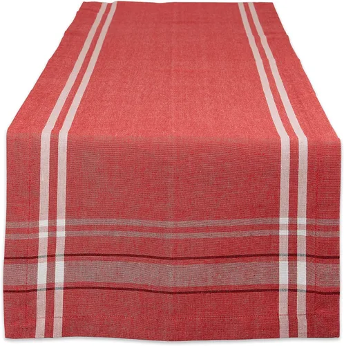 Miniatura 14 de DII Colección de Mesa de Comedor de Rayas Francesas Camino de Mesa Estilo Granja, 14x72 Pulgadas, Gris Pardo/Negro