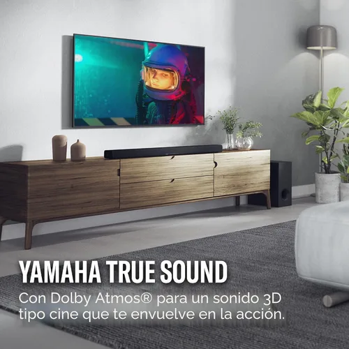 Miniatura 3 de Barra de sonido Yamaha True X Bar 40A Dolby Atmos con subwoofers incorporados, Wi-Fi, transmisión de música, subwoofer inalámbrico opcional