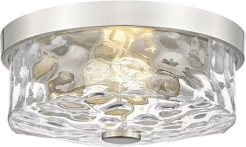 Miniatura 9 de Lámpara de techo empotrada con pantalla de vidrio ondulado de agua, moderna iluminación de techo de 2 luces para cocina, sala de estar, porche