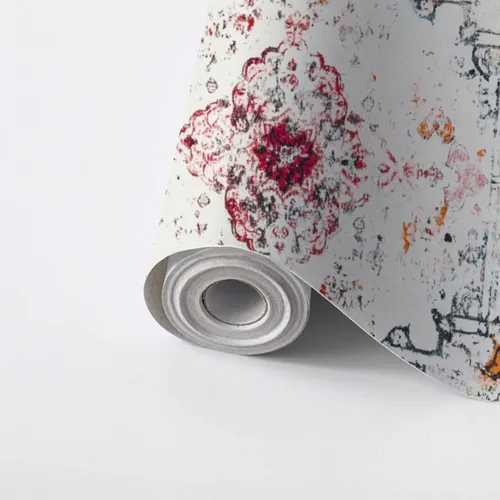 VGHUYEVOGERE Papel tapiz autoadhesivo para despegar y pegar, estilo bohemio, patrón étnico, textura envejecida, papel de contacto apto para