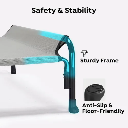Miniatura 4 de Veehoo Cama Elevada para Perros al Aire Libre, Cuna Elevada para Perros Grandes, Cama de Hamaca para Mascotas Lavable y Resistente al Agua
