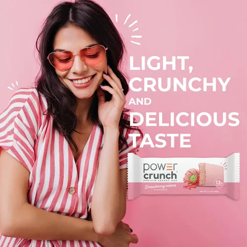 Miniatura 5 de Power Crunch Barras de oblea Protein Energy, crema de fresa, 1.4 onzas (12 unidades)