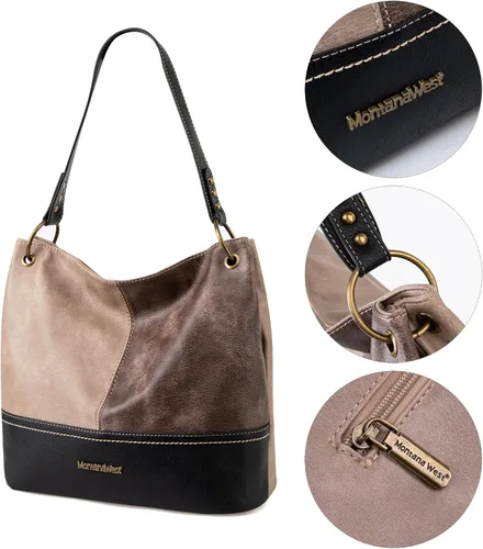 Miniatura 4 de Montana West Monederos para mujer, bolsos de hombro Hobo con cremallera
