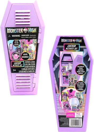Miniatura 8 de Tara Toy Monster High: Design Activity Locker - Doodle & Decorate, estuche de almacenamiento en forma de ataúd de lavanda con bloqueo, mini
