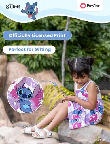 Miniatura 6 de Disney Stitch Princess Frozen Elsa Minnie Mouse - Vestido sin mangas para niñas, vestido acampanado para verano, playa, 2-9 años