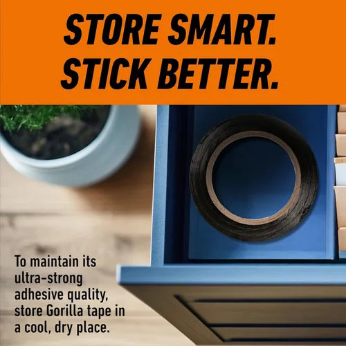 Miniatura 7 de GORILLA Cinta adhesiva para conductos, cinta negra, 1.88 pulgadas x 35 yardas (paquete de 6) - Resistente para interior o exterior