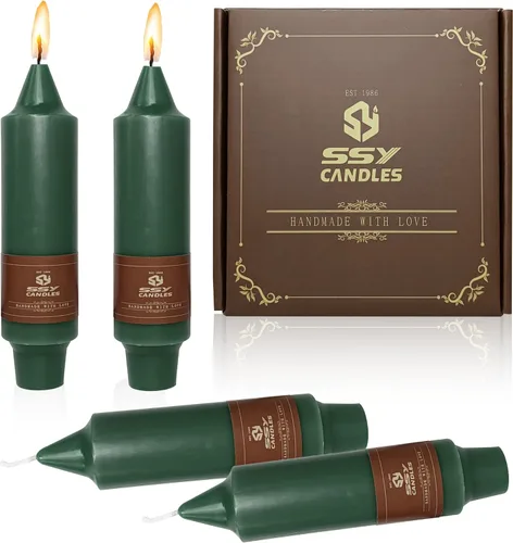 Miniatura 33 de Velas cónicas cortas de 5 pulgadas, velas sin aroma hechas a mano, juego de 4 con tiempo de combustión largo, velas retorcidas para boda, hogar