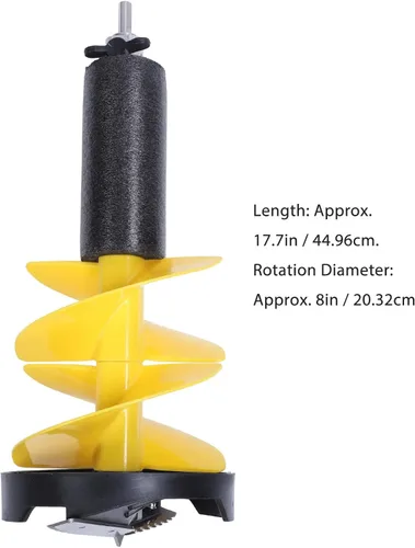 Miniatura 4 de Garosa Taladro de mano de taladro de hielo de 8 pulgadas de diámetro, taladro de nailon de 17.7 pulgadas de largo para pesca en hielo, excavadora