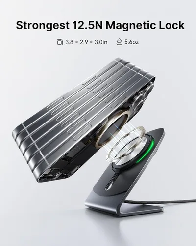 Miniatura 3 de INIU Soporte de cargador inalámbrico magnético, certificado Qi2 de 15 W, almohadilla de carga inalámbrica Mag-Safe con ventilador de enfriamiento