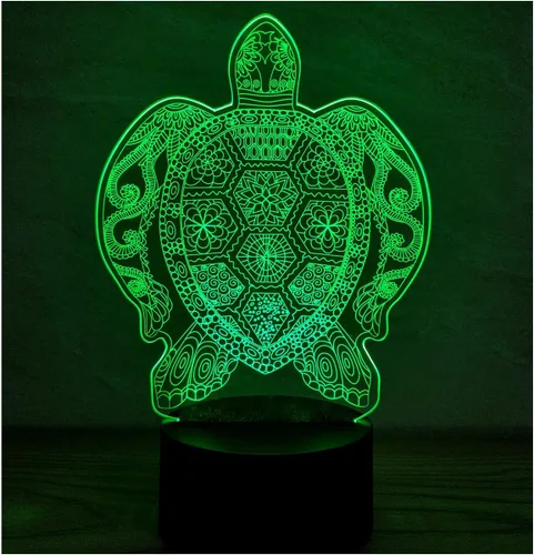 Miniatura 9 de Luz nocturna LED de ilusión óptica 3D, lámpara de escritorio para dormir para niños y niñas, control táctil, 7 cambios de color, alimentada por USB