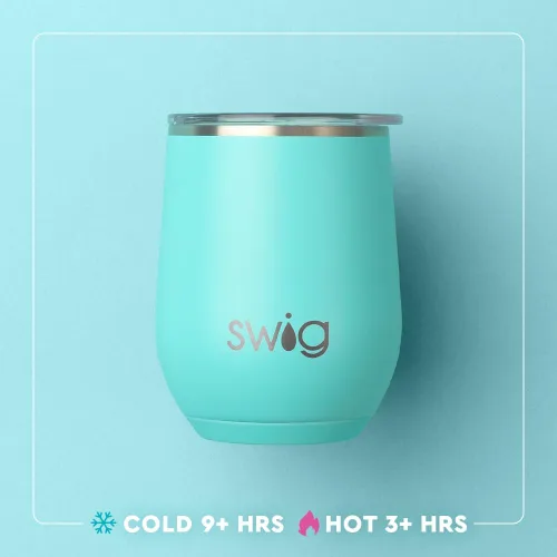 Miniatura 3 de Swig Life Vaso de vino de 12 onzas con tapa, acero inoxidable, apto para lavavajillas, portátil, triple aislamiento (todos los americanos)