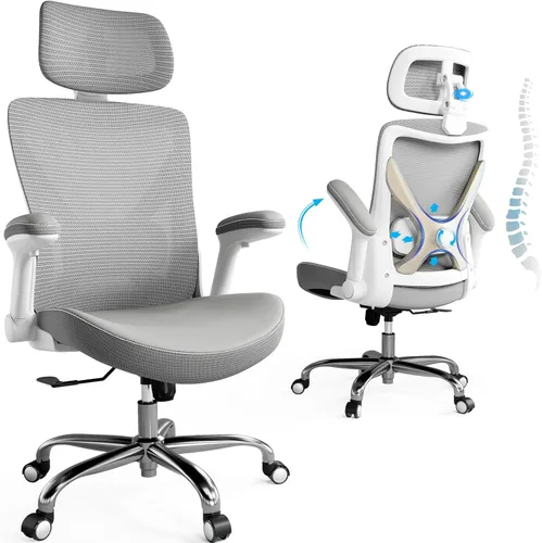 Miniatura 15 de Ergalithic Silla de Oficina Ergonómica para Hogar y Computadora - Silla X en Forma de Malla con Cuero PU y Soporte Lumbar Ajustable - Silla