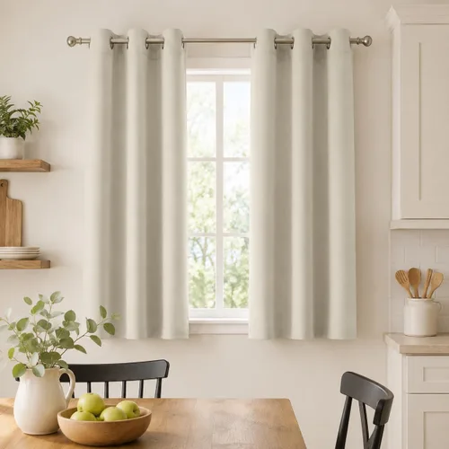 Miniatura 20 de Aquazolax Cortinas opacas de 45 pulgadas de largo, juego de 2 paneles para guardería, cortinas de tratamiento de ventanas con aislamiento térmico