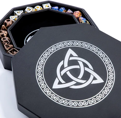Miniatura 13 de DND Bandeja de dados – Bandeja de 9 pulgadas de calidad prémium Dungeons and Dragons – Exquisitamente detallado diseño de árbol del mundo azul
