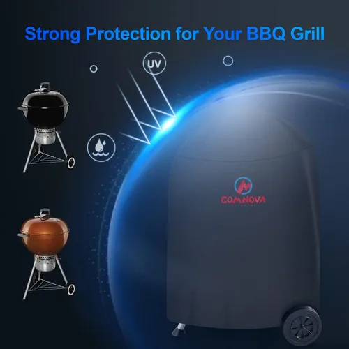Miniatura 6 de Comnova Funda para Parrilla de Carbón - Resistente e Impermeable para Parrilla Kettle Weber, Parrilla Kettle Cuisinart y Más