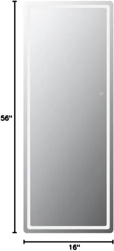 Miniatura 9 de Hasipu Espejo de longitud completa con luces, espejo de pie LED de 65 x 22 pulgadas, espejo de cuerpo completo para vestirse, espejo montado