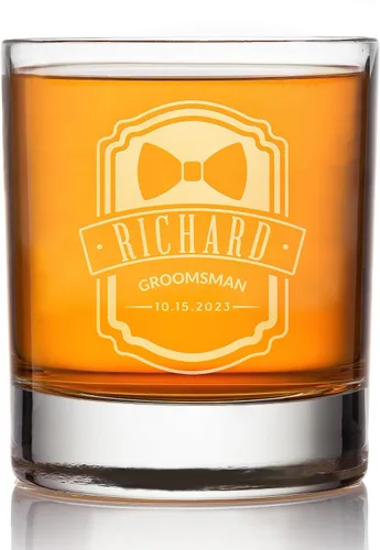 Miniatura 10 de D1 - Vaso de whisky personalizado para padrinos de boda, recuerdos de despedida de soltero personalizados y regalos para el mejor hombre