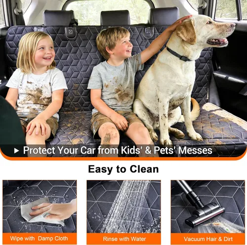 Miniatura 5 de Meginc Funda de asiento de automóvil para perro, impermeable, antideslizante, protector de banco para perros, duradera 600D a prueba de arañazos