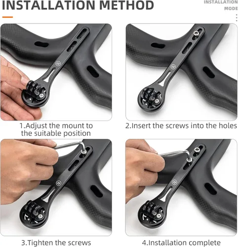 Miniatura 6 de ROCKBROS Soporte para computadora de bicicleta, soporte de computadora de bicicleta frontal exterior de aluminio para bicicletas de carretera