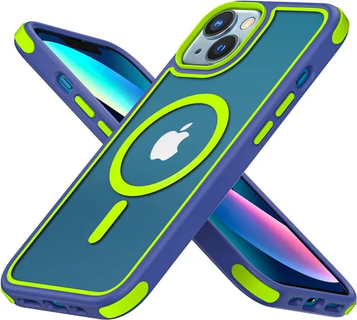 Miniatura 29 de Mobnano Funda para iPhone 13 Pro, compatible con MagSafe, funda transparente con anillo magnético, diseño multicolor protector a prueba de golpes